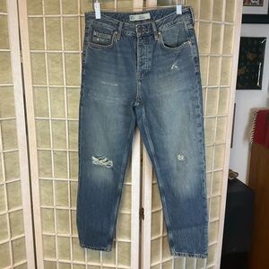 TOPSHOP Moto Hayden Distressed Button Fly Jeans